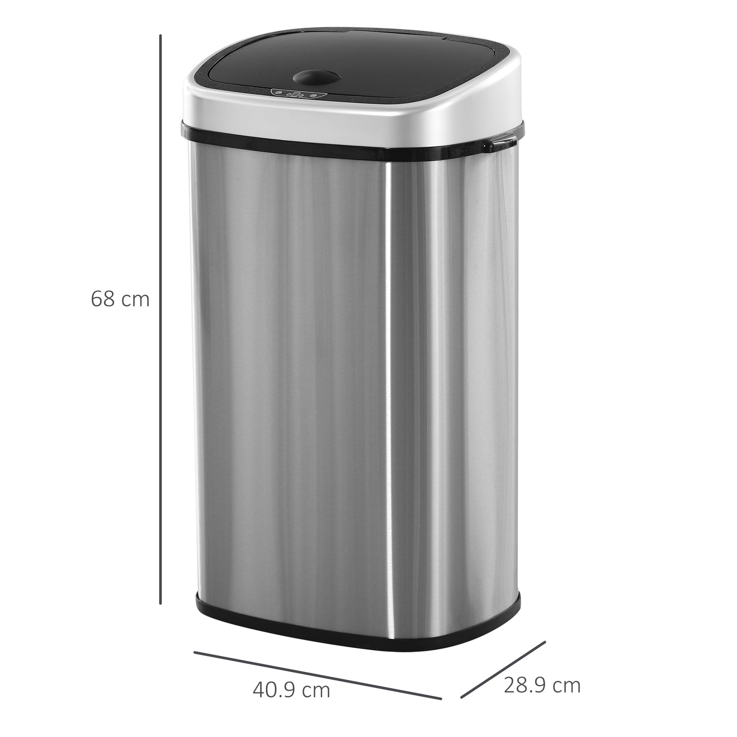 HOMCOM Sensor Bin, Stainless Steel, 58L