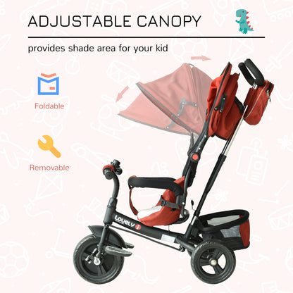 Baby Ride on Tricycle With Canopy-Red