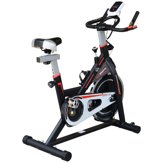 Belt-Driven Exercise Bike with LCD Display-Black