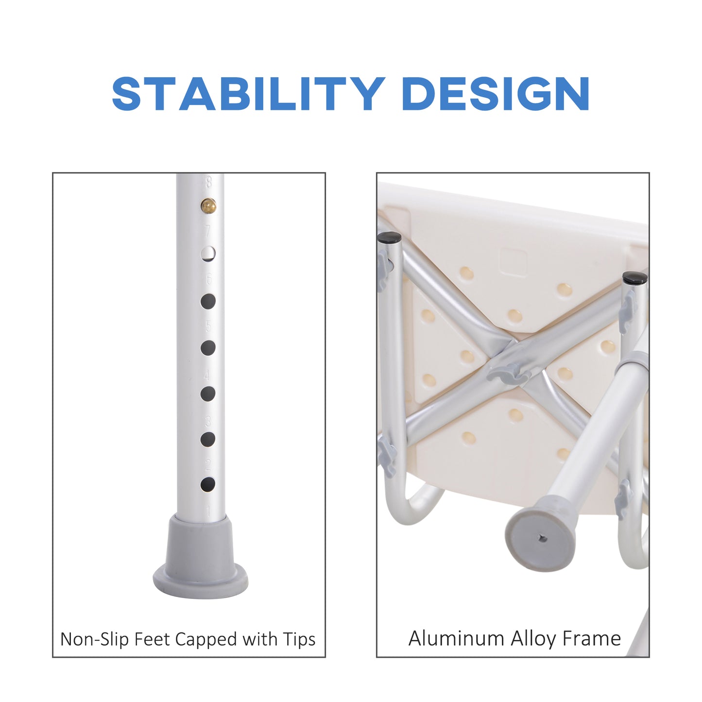 Bathroom Chair Shower Stool Safety Seat Bath With Adjustable Positions