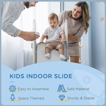 AIYAPLAY Kids Slide Indoor Freestanding Baby Slide Space Theme for Ages 1.5-3 Years - Grey