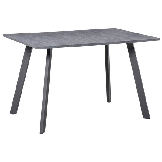 Dining Table with Metal Legs and Spacious Tabletop for Kitchen, Dining Room, Living Room, Dark Grey