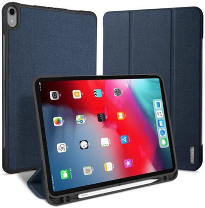 Dux Ducis Domo Series Blue Wallet Case With Apple Pencil Holder - For iPad Pro 11