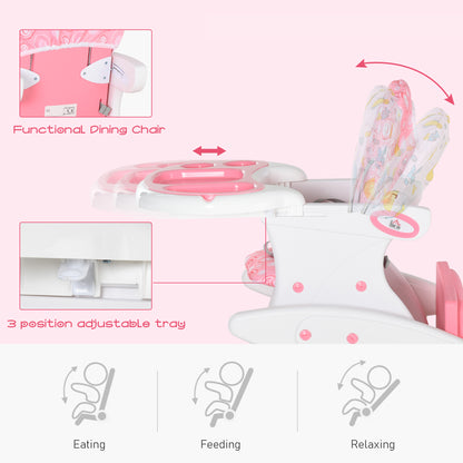 3-in-1 Baby Booster High Chair Seat Pink