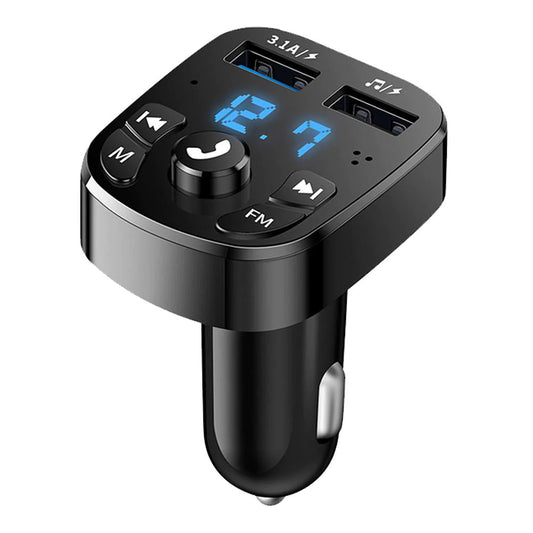 Car Hands-Free Bluetooth-Compaitable 5.0 FM Transmitter Car Kit MP3 Modulator Player Handsfree Audio Receiver 2 USB Fast Charger