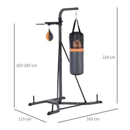 Freestanding Duo Punch Training Punchbag Sandbag  Adjustable Height Home Agility Training Steel Frame