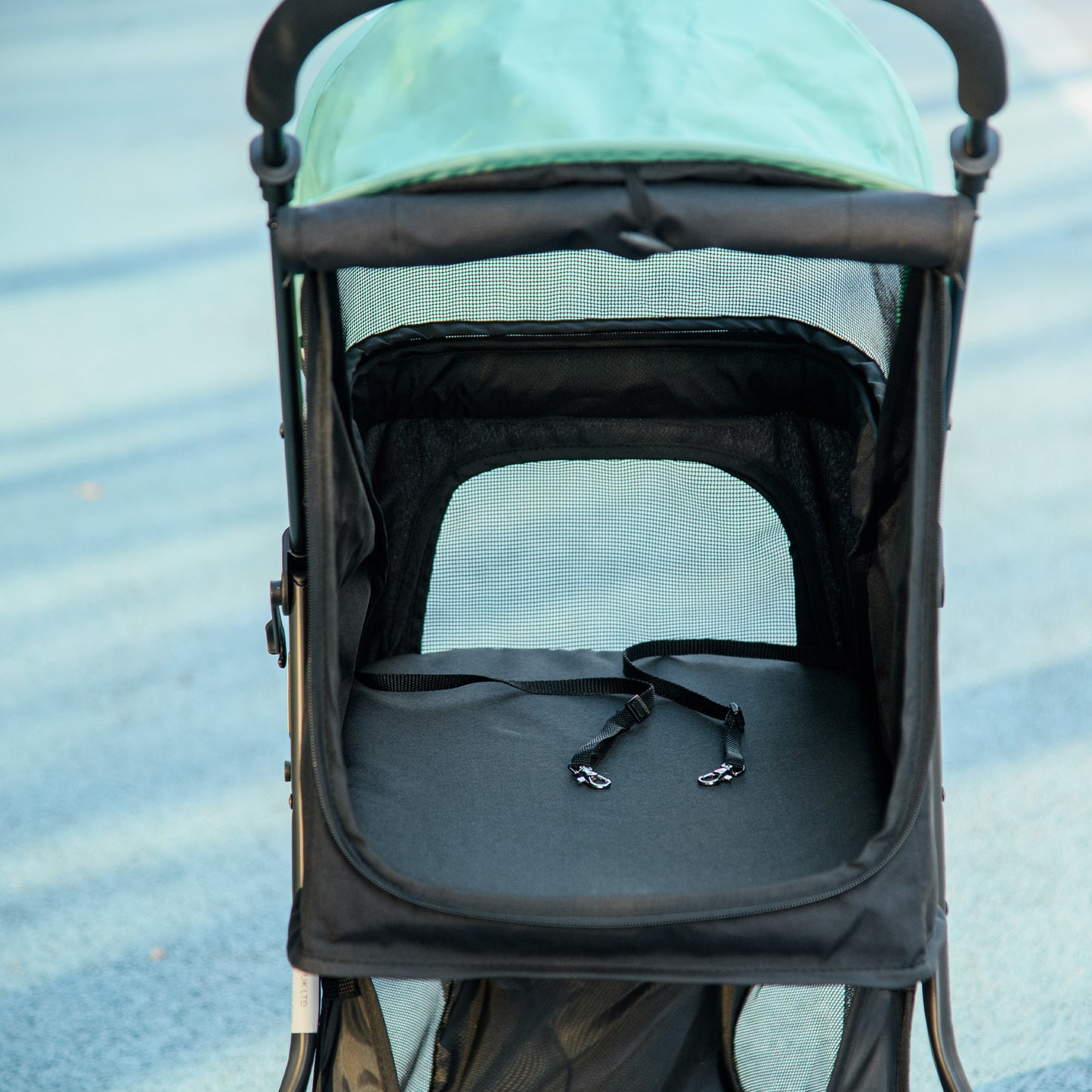 PawHut Foldable Pet Stroller with Rain Cover for XS and S-Sized Dogs Green