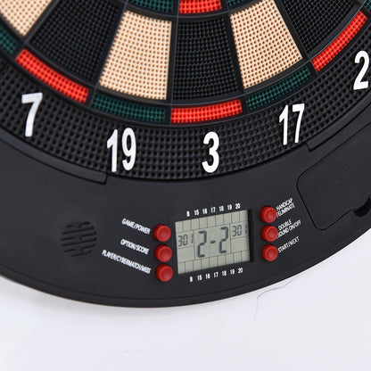 Electronic Dartboard Set 26 Games and 185 Variations with 6 Darts and Cabinet to Storage Multi-Game Option Ready-to-Play