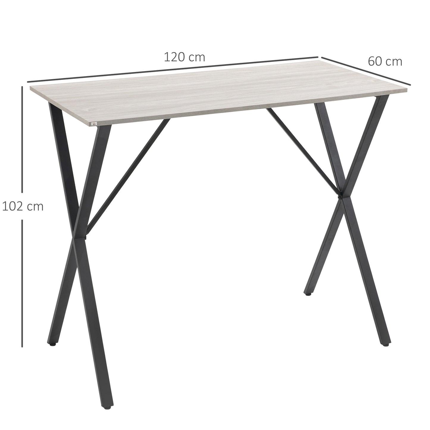 120 cm Rectangular Bar Table for 4 People, Modern Kitchen Table with Marble Effect Tabletop, Steel Legs, for Living Room, Home Bar, White