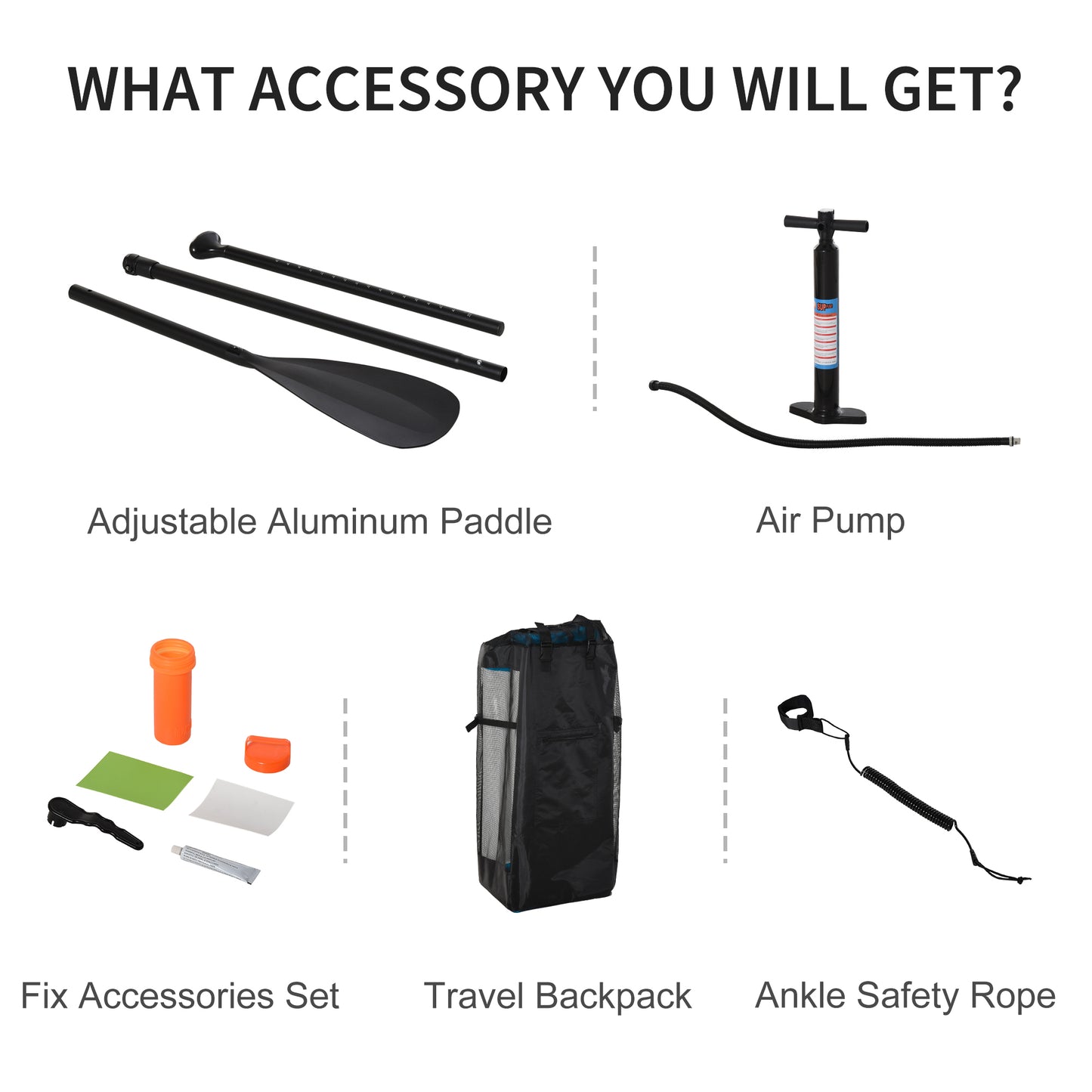 Stand Up Paddle Board SUP Accessory Carry Bag Adj Paddle Pump Leash Inflatable Paddle Board