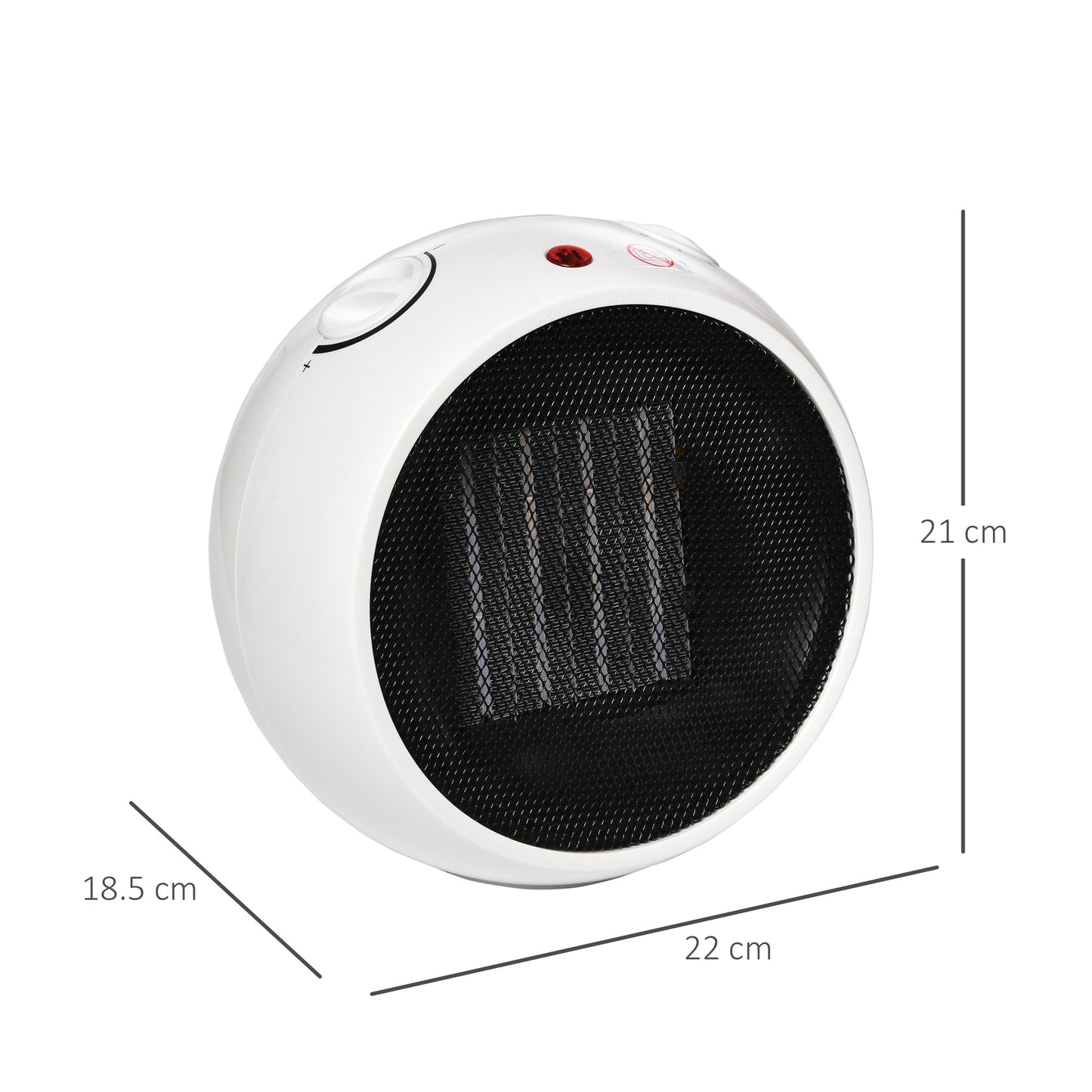 Small Space Ceramic Electric Heater with 3 Heating Mode, Adjustable Temperature, Tip-Over & Overheating Protection, 900W/1500W