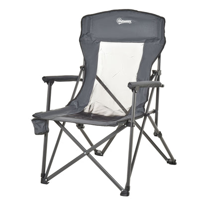 Outsunny Folding Camp Chair Portable Chair w/ Cup Holder Holds up to 136kg Perfect for Camping, Festivals, Garden, Caravan Trips, Beach and BBQs