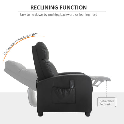 Recliner Sofa Chair PU Leather Massage Armchair w/ Footrest and Remote Control For Living Room, Bedroom, Home Theater