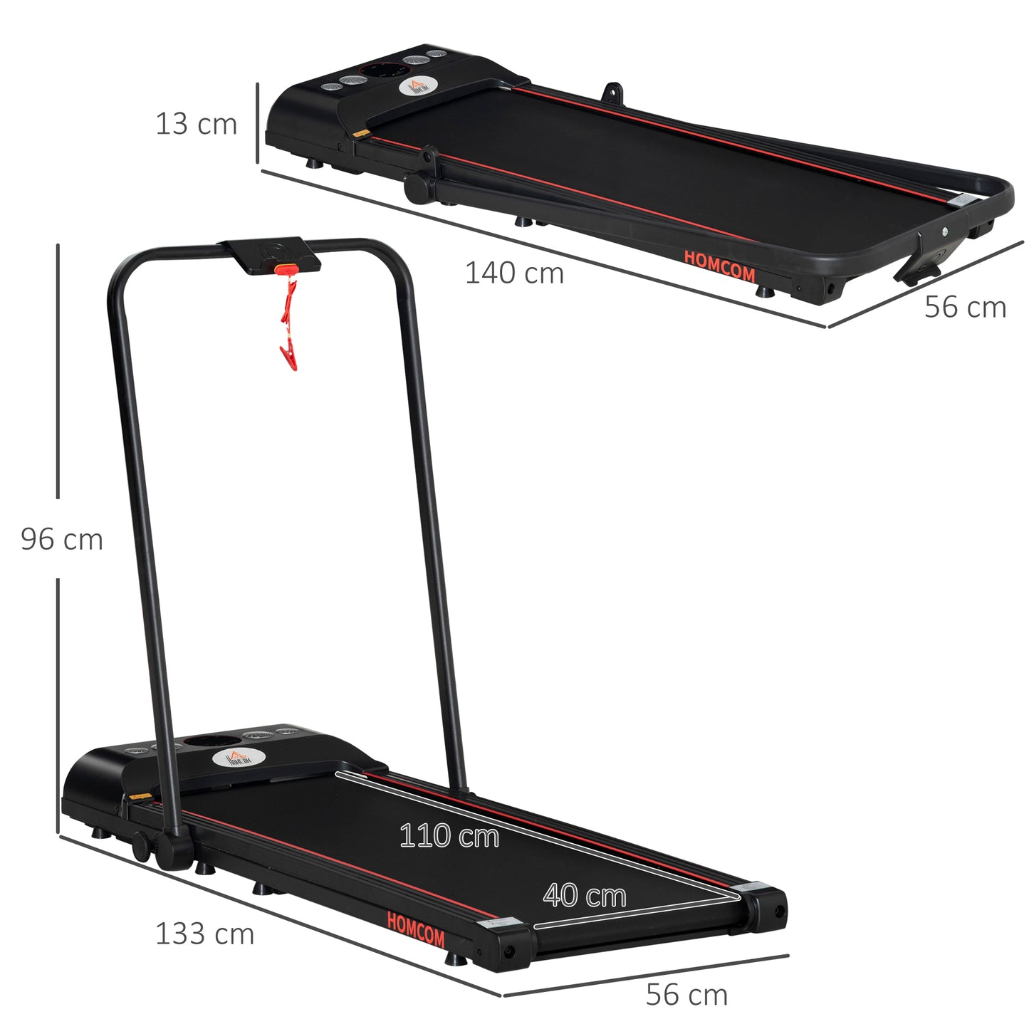 Folding Walking Treadmill for Home, Office, Fitness Studio, Training Room Aerobic Walking Exercise Machine LED Display