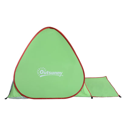 Outsunny 2-3 Person Pop up Tent Beach Tent Hiking UV 30+ Protection Patio Sun Shelter (Green)