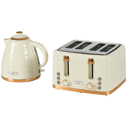 3000W 1.7L Rapid Boil Kettle & 4 Slice Toaster, Kettle and Toaster Set with 7 Browning Controls and Crumb Tray,