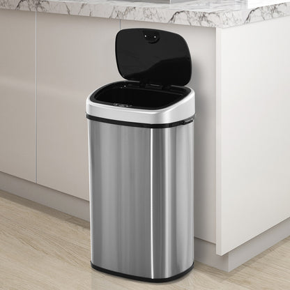 HOMCOM Sensor Bin, Stainless Steel, 58L