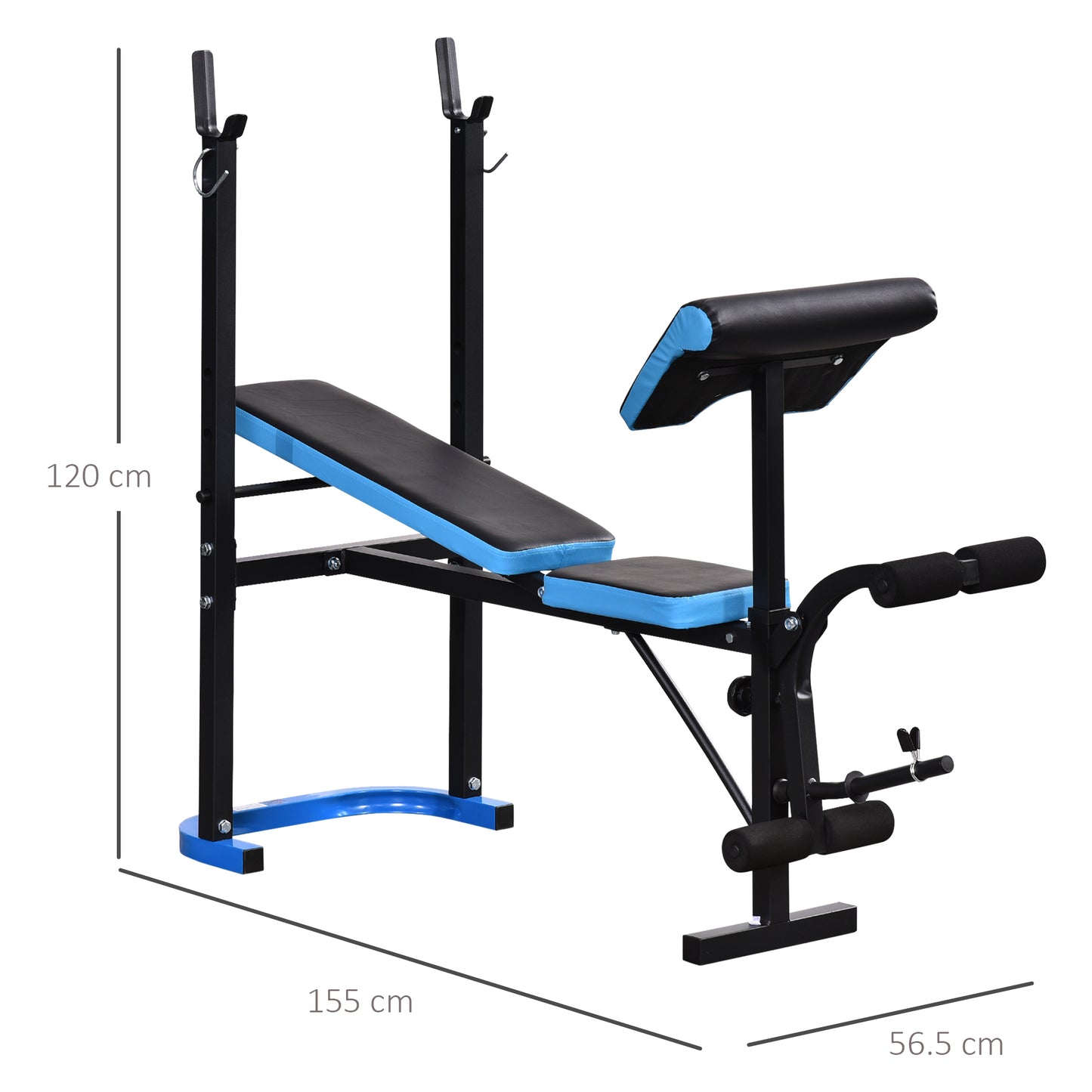 Adjustable Weight Bench with Leg Developer Barbell Rack for Lifting and Strength Training Multifunctional Workout Station for Home Gym Fitness