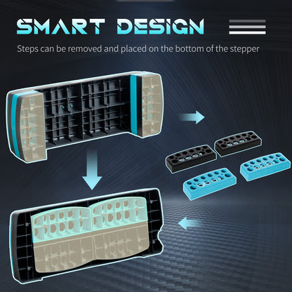 Aerobic Step, 10cm, 15cm & 20cm Height Adjustable Exercise Stepper, Nonslip Step Board Great for Home & Office