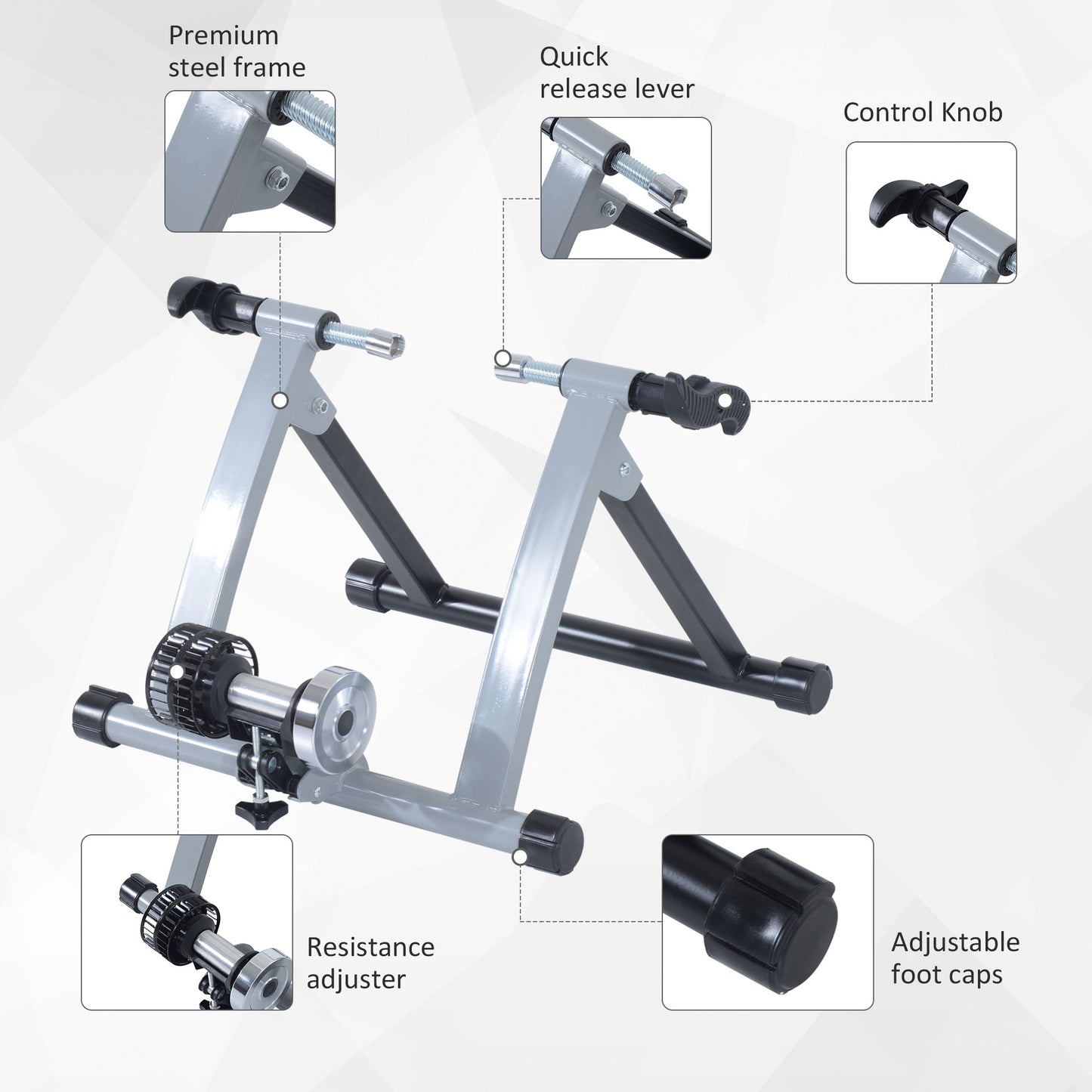 Indoor Bicycle Bike Turbo Trainer, Cyclone System-Silver