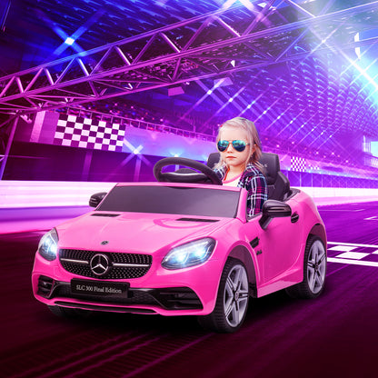 AIYAPLAY Mercedes Benz SLC 300 Licensed 12V Kids Electric Ride On Car With Parental Remote For 3-6 Years Pink