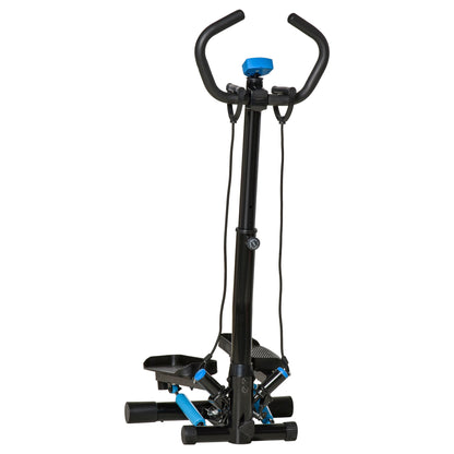 Twist Stepper Fitness Step Machine, LCD Screen, Height-Adjust Handlebars, Home Gym, Black and Blue