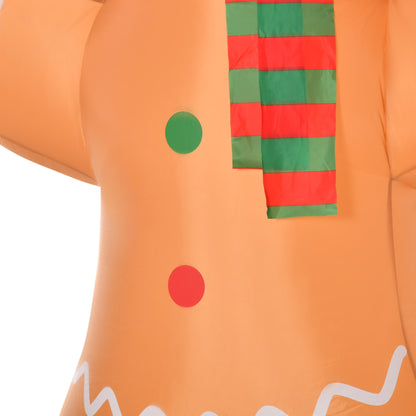 2.4m Christmas Inflatable Gingerbread Man, Lighted for Home Indoor Outdoor Garden Lawn Decoration Party Prop