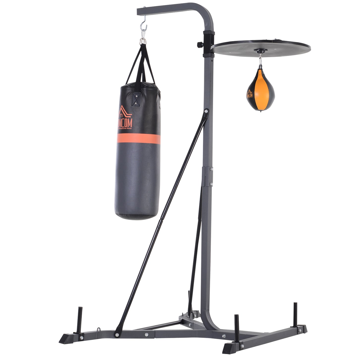 Freestanding Duo Punch Training Punchbag Sandbag  Adjustable Height Home Agility Training Steel Frame