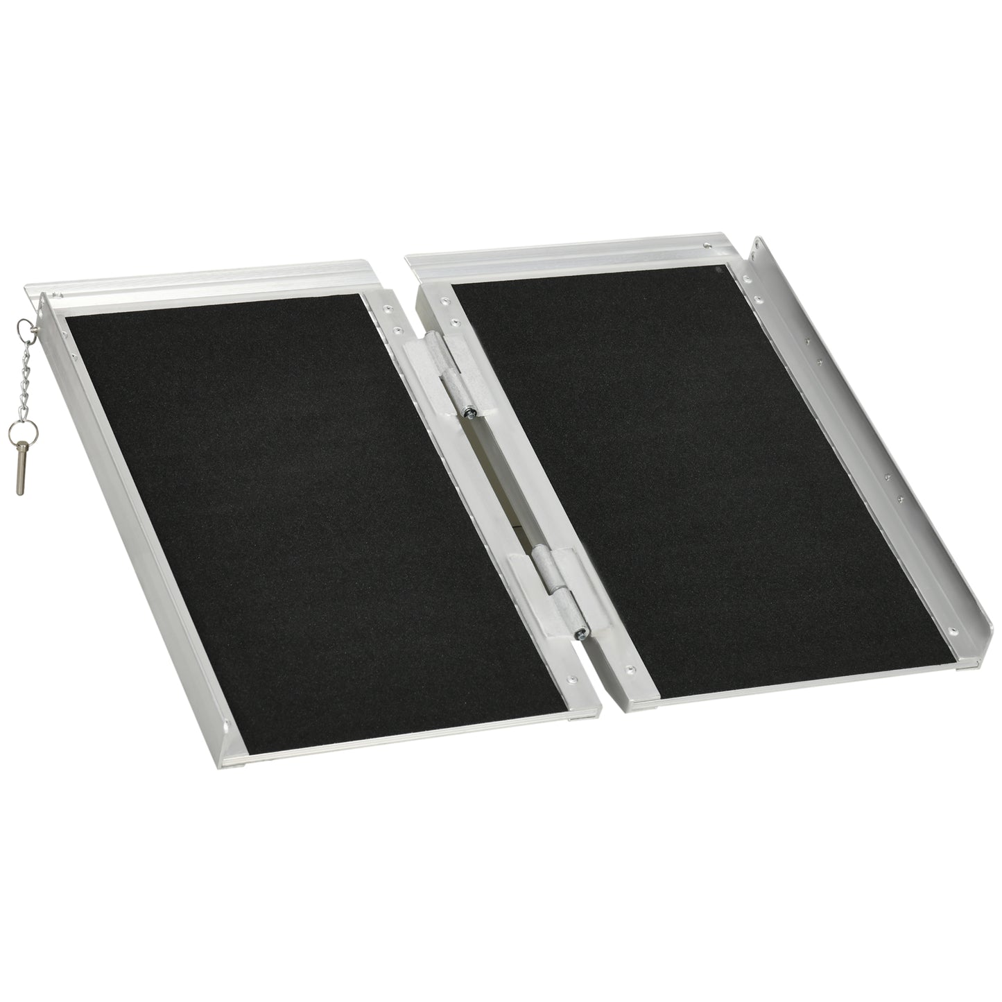 Textured Aluminium Folding Ramp, 61 x 72 cm Portable Threshold Ramp, For Doorways, Home, Steps, Stairs