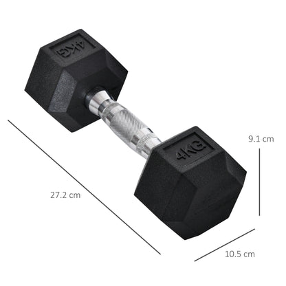 2x4kg Rubber Dumbbell Sports Hex Weights Sets Home Gym Fitness Hexagonal Dumbbells Kit Weight Lifting Exercise