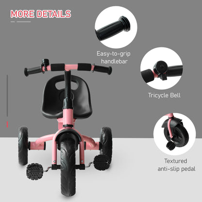 Ride On Tricycle 3 Wheels Pedal Trike for ages over 18 months Toddlers, Pink