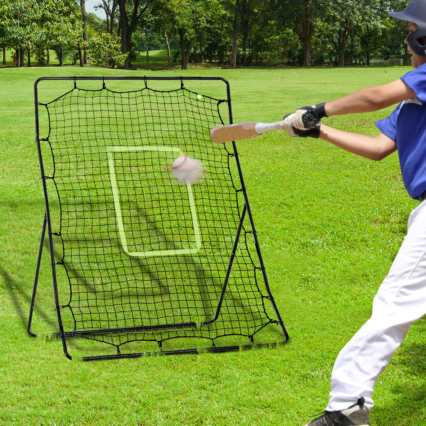 Football Rebounder Net Kids Adults Soccer Game Spot Baseball Softball Training Aid Practise Target Strike Shot Goal Play