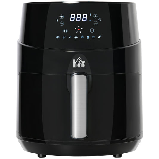 4.5L Digital Air Fryer, 1500W W/ Digital Display, Rapid Air Circulation, Adjustable Temperature, Timer and Nonstick Basket, Black